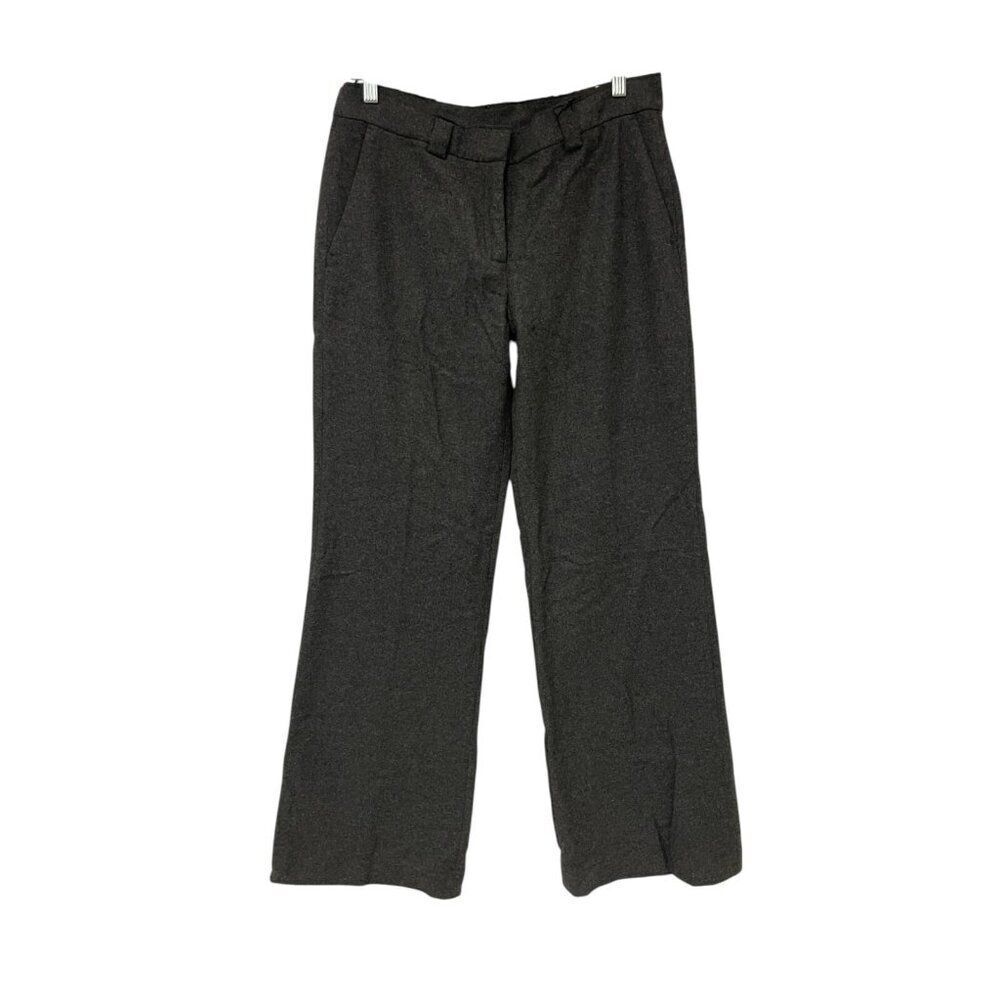 Zara Womens Dress Pants M Gray Wool Blend Straight Leg Trousers 3736/259 NWT - Picture 2 of 16